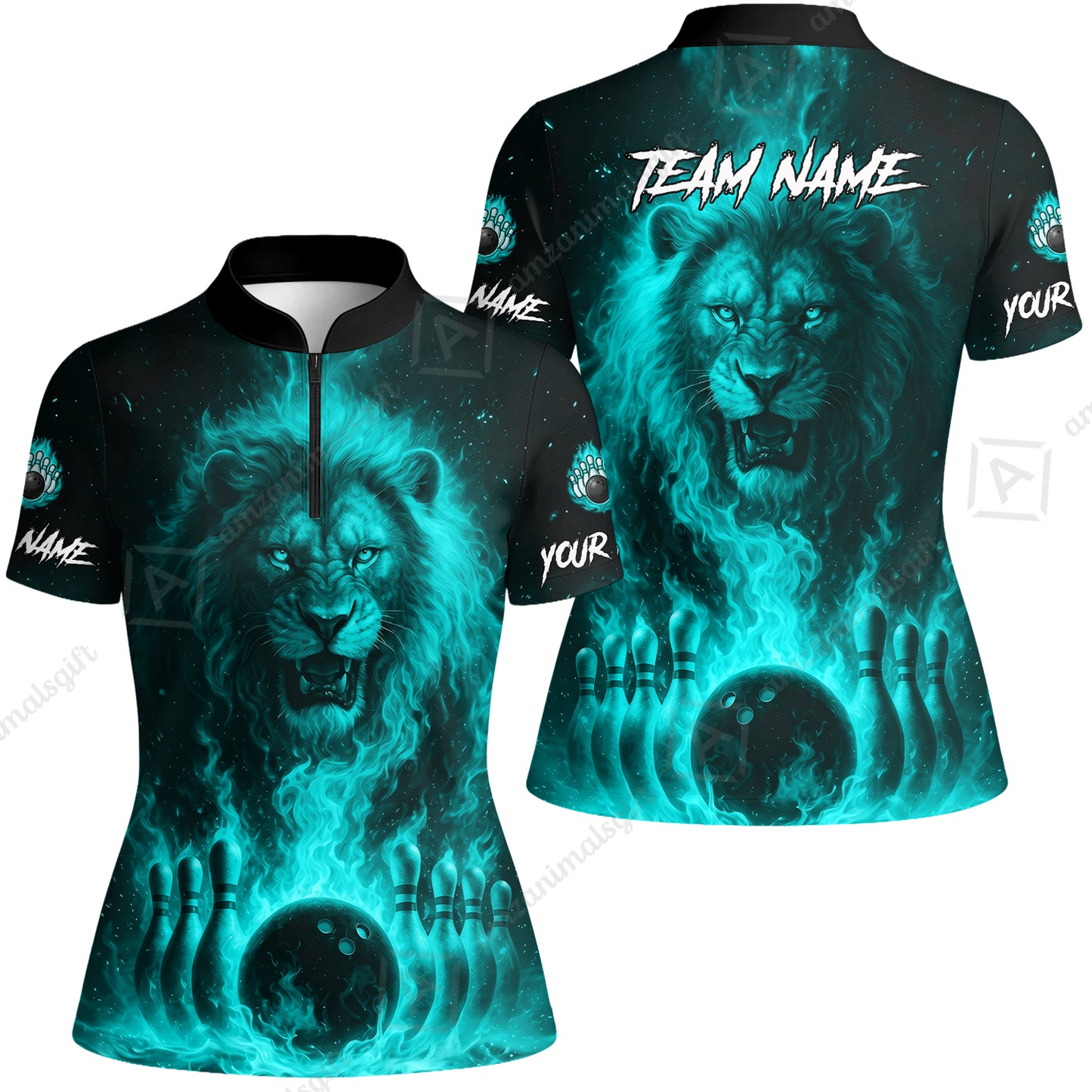 Custom Bowling Jersey Polo Shirt, Bowling Lion Of The Savannah, Custom Bowling Jersey Team Shirt For Players With Name & Team Name