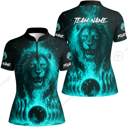 Custom Bowling Jersey Polo Shirt, Bowling Lion Of The Savannah, Custom Bowling Jersey Team Shirt For Players With Name & Team Name