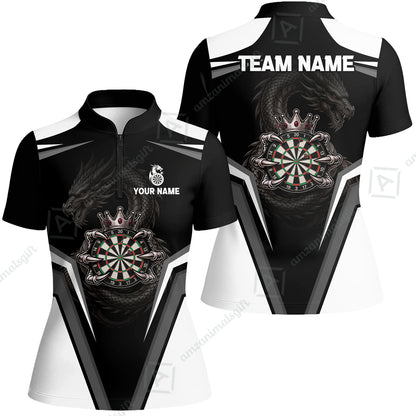 Custom Gothic Dark Dragon Royal Darts Jersey Polo Shirt, Custom Gothic Dark Dragon Royal Dart Jersey Team Shirt For Players With Name and Team Name