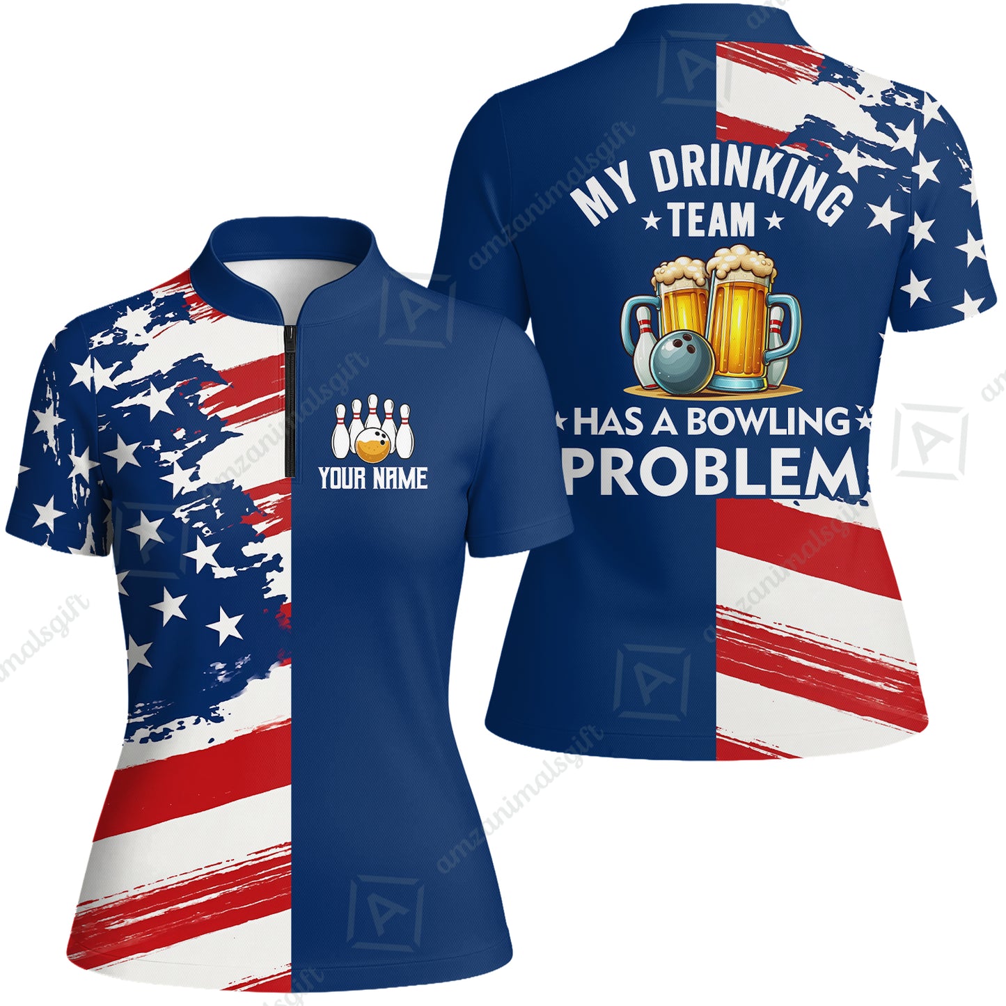 Custom Bowling Jersey Polo Shirt, Funny Drinking Team Bowling Problem, Custom Bowling Jersey Team Shirt For Players With Name and Team Name