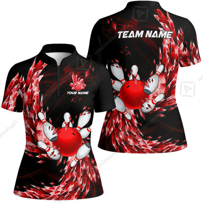 Custom Bowling Jersey Polo Shirt, Crystal Explosion Bowling Custom Bowling Jersey Team Shirt For Players With Name & Team Name