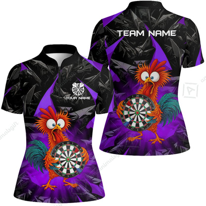 Custom Darts Team Jersey, Personalized Funky Rooster Dart Shirt For Players With Name & Team Name