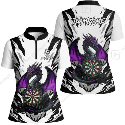 Custom Darts Team Jersey, Personalized Fantasy Dragon Dart Polo Shirt For Players With Name & Team Name
