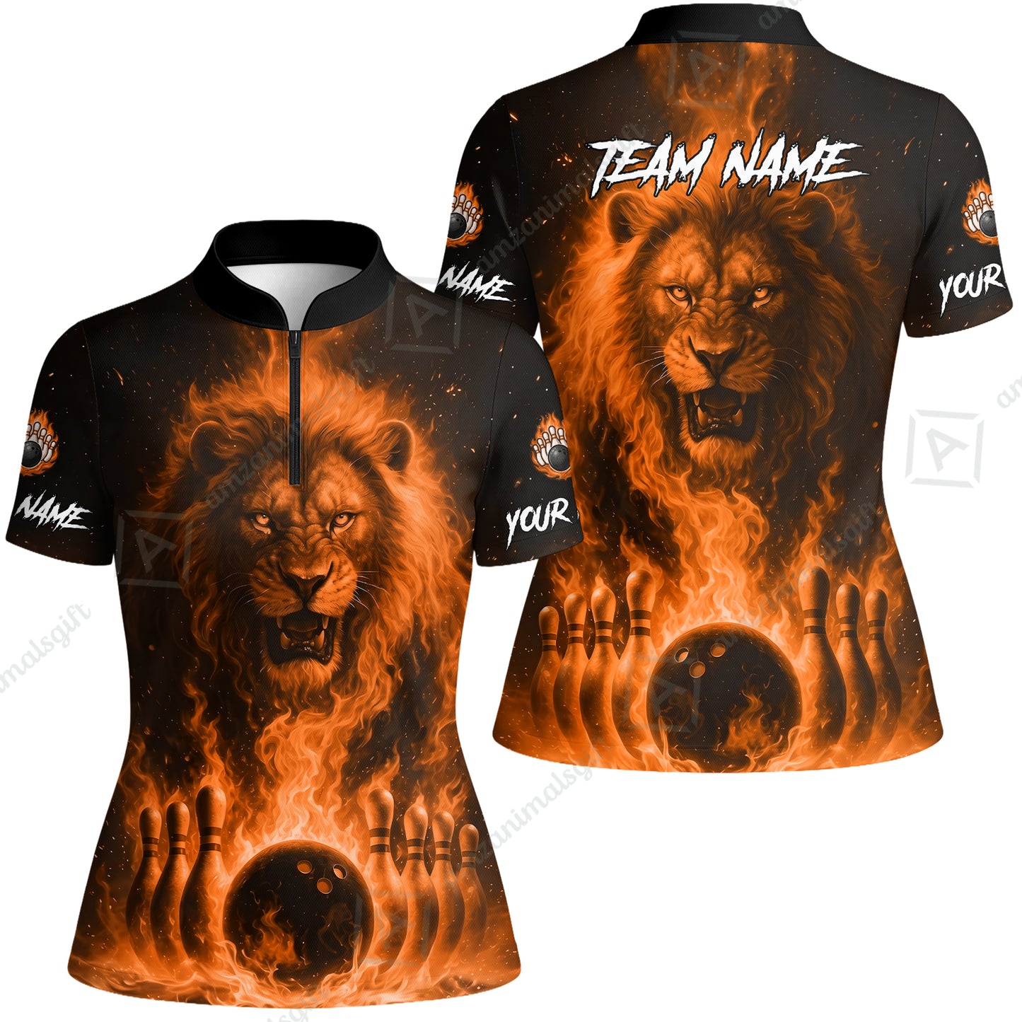 Custom Bowling Jersey Polo Shirt, Bowling Lion Of The Savannah, Custom Bowling Jersey Team Shirt For Players With Name & Team Name