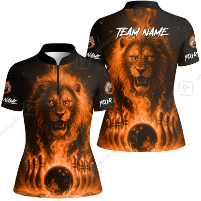 Custom Bowling Jersey Polo Shirt, Bowling Lion Of The Savannah, Custom Bowling Jersey Team Shirt For Players With Name & Team Name
