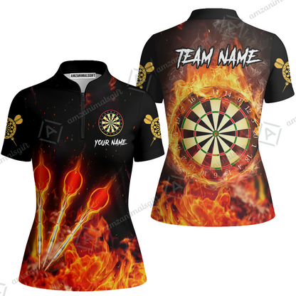 Custom Dart Jersey Team Shirt For Players, Dart Flame, Personalize Name and Team Name
