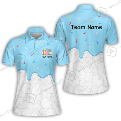 Customized Bowling Jersey Shirt, Ice Cream Sweet Melting Drip Bowling, Custom Bowling Team Shirt With Name and Team Name