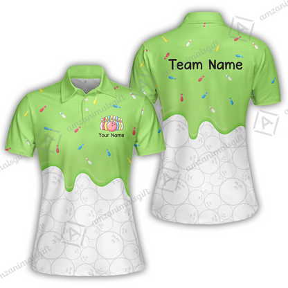 Customized Bowling Jersey Shirt, Ice Cream Sweet Melting Drip Bowling, Custom Bowling Team Shirt With Name and Team Name