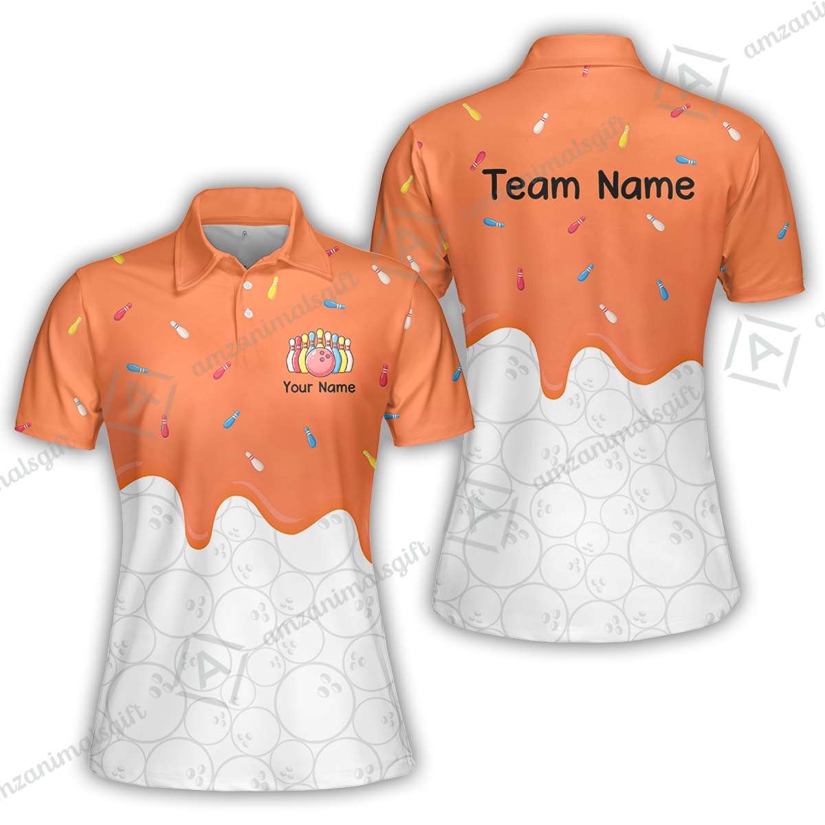 Customized Bowling Jersey Shirt, Ice Cream Sweet Melting Drip Bowling, Custom Bowling Team Shirt With Name and Team Name