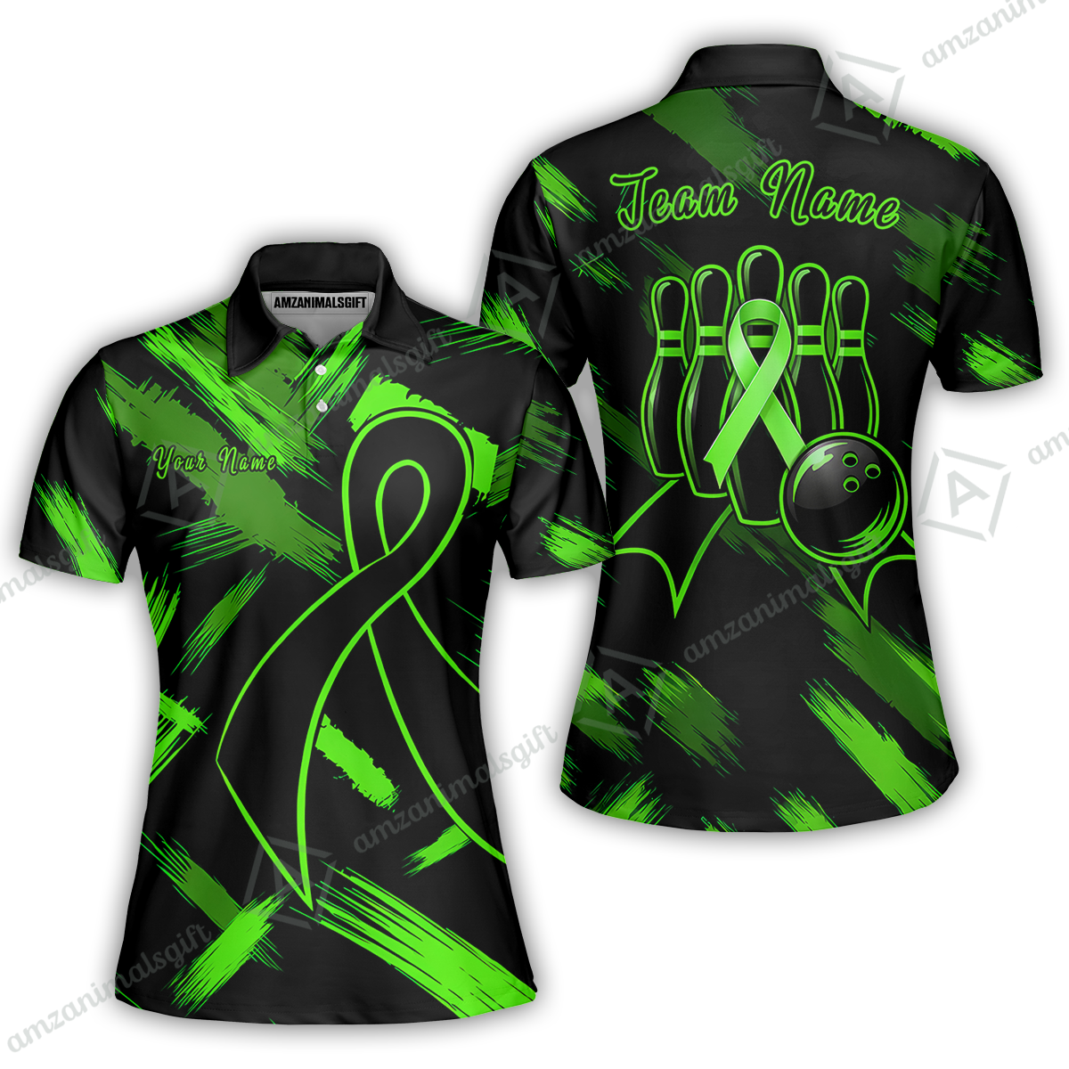 Customized Awareness Pink Blue Ribbon Bowling Jersey, Custom Name And Team Name For Bowlers