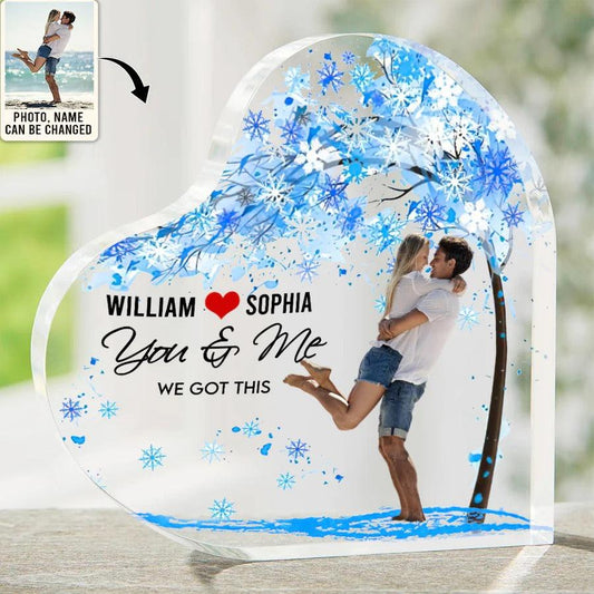 Women's Day, Valentine Shaped Acrylic Plaque - You And Me We Got This Custom Photo Personalized - Perfect Gift For Women's Day, Valentine - Amzanimalsgift