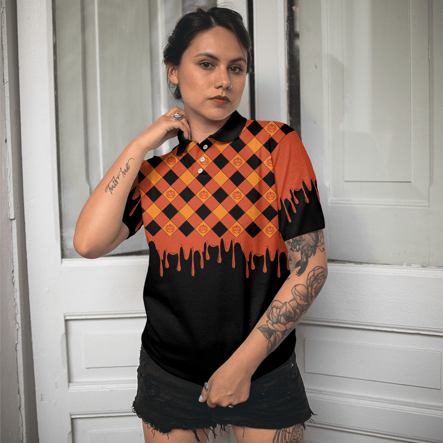 Womens Teacher Polo Shirt - Trick or Teach Women Polo Shirt, Halloween Shirt For Women - Perfect Gift For Women - Amzanimalsgift