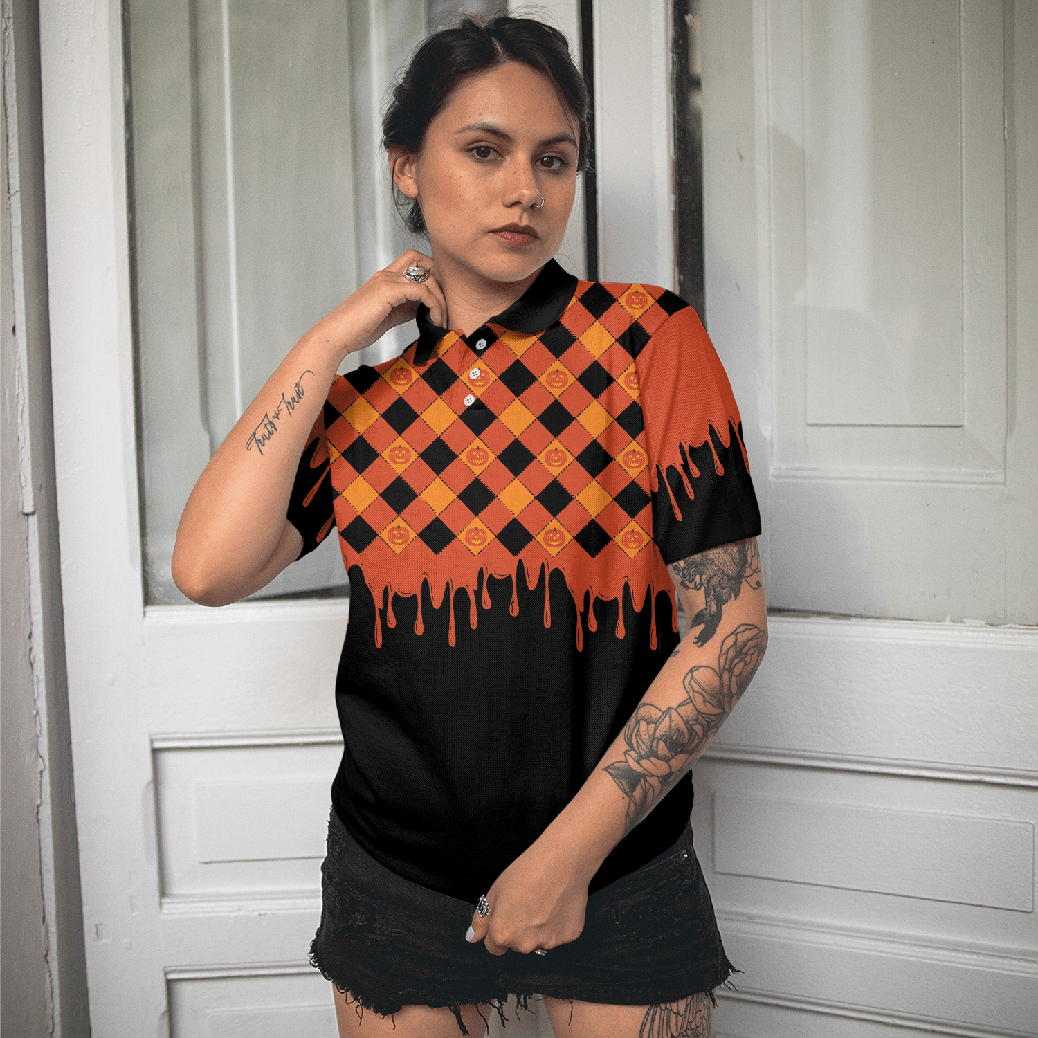 Womens Teacher Polo Shirt - Trick or Teach Women Polo Shirt, Halloween Shirt For Women - Perfect Gift For Women - Amzanimalsgift