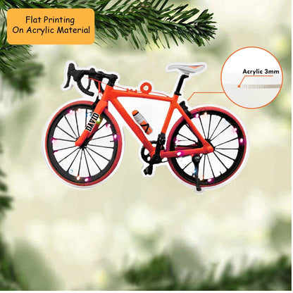 Personalized Bicycle Christmas Ornament, Bicycle Colorful, Custom Ornament Christmas Gift, Keychain Bicycle, Car Ornament Bicycle