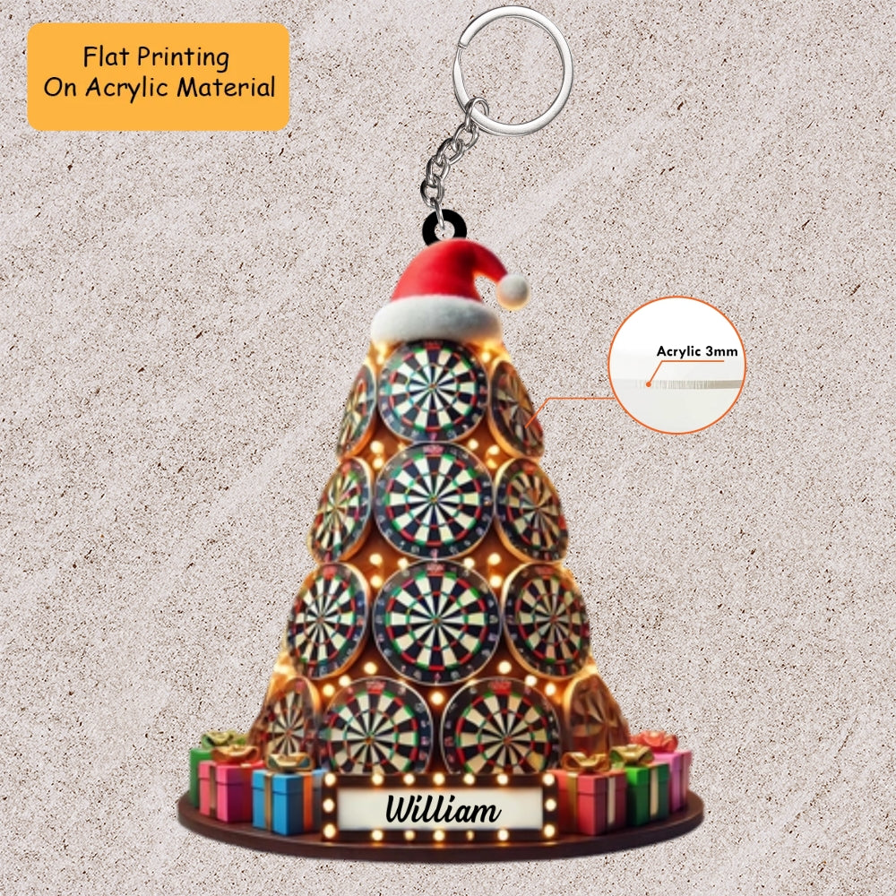 Personalized Dart Board Holding Pins Acrylic Ornament, Dart Keychain, Car Ornament, Christmas Ornament Gifts