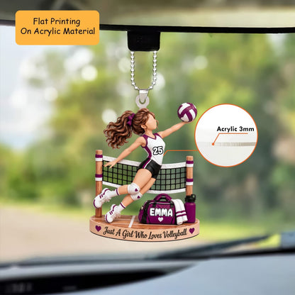 Personalized Volleyball Christmas Ornament, Volleyball Girl Playing And Things, Custom Ornament Christmas Gift, Keychain Volleyball, Car Ornament Volleyball