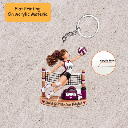 Personalized Volleyball Christmas Ornament, Volleyball Girl Playing And Things, Custom Ornament Christmas Gift, Keychain Volleyball, Car Ornament Volleyball