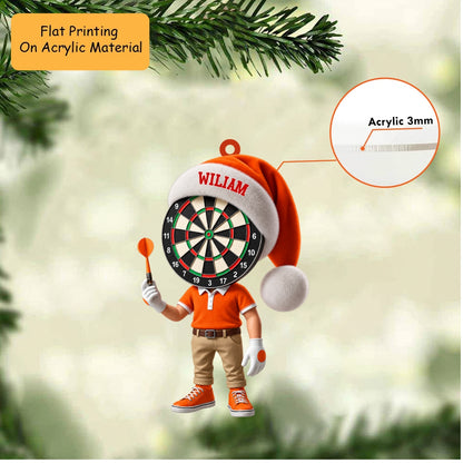 Personalized Darts Christmas Ornament, Dartboard Head Polo Mascot, Custom Ornament Christmas Gift, Keychain Bowling, Car Ornament Bowling
