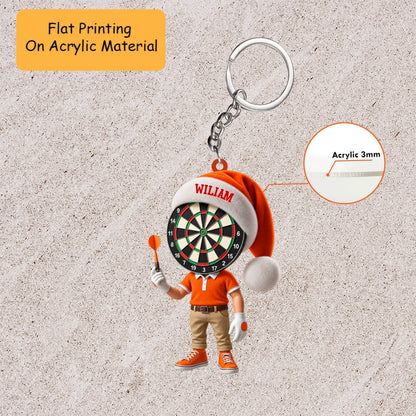 Personalized Darts Christmas Ornament, Dartboard Head Polo Mascot, Custom Ornament Christmas Gift, Keychain Bowling, Car Ornament Bowling