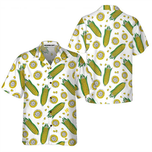 Yellow Corncobs Corn Aloha Hawaiian Shirt For Summer, Button Corn Cob Hawaiian Shirts For Men Women, Best Gift For Corn Cob Lovers, Friend - Amzanimalsgift