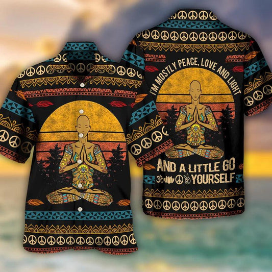 Yoga Aloha Hawaiian Shirt, Yoga Pattern Hawaiian Shirt For Summer, Vintage Yoga Aloha Shirt - Perfect Gift For Men, Women, Yoga Lover, Friend - Amzanimalsgift