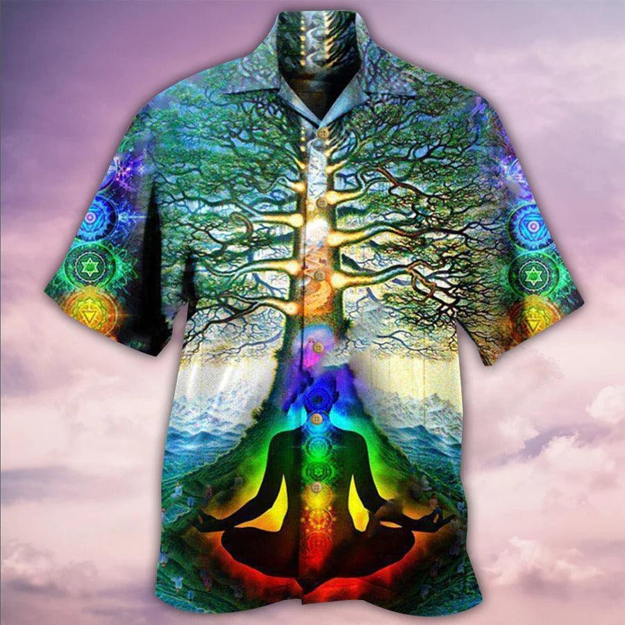 Yoga Aloha Hawaiian Shirt, Yoga Peace Comes From Inside Tree Hawaiian Shirt For Summer, Yoga Aloha Shirt - Perfect Gift For Men, Women, Yoga Lover - Amzanimalsgift