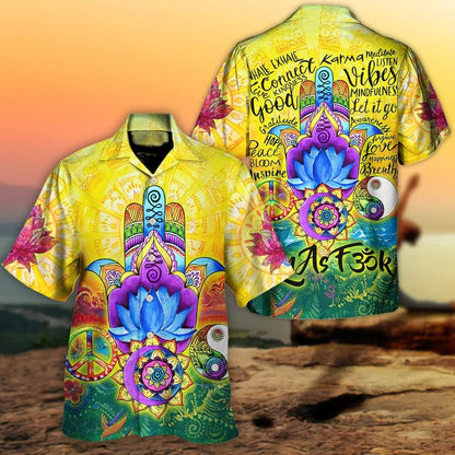 Yoga Aloha Hawaiian Shirt, Yoga World Connect Hawaiian Shirt For Summer, Yoga Inspire Aloha Shirt - Perfect Gift For Men, Women, Yoga Lover, Friend - Amzanimalsgift