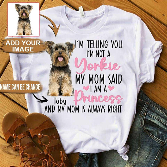 Yorkie Unisex T Shirt Custom - Customize Name & Photo I'm Telling You I'm Not A Yorkie Personalized Unisex T Shirt - Gift For Dog Lovers, Friend, Family - Amzanimalsgift