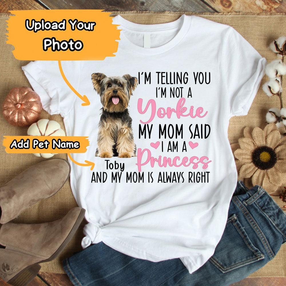 Yorkie Unisex T Shirt Custom - Customize Name & Photo I'm Telling You I'm Not A Yorkie Personalized Unisex T Shirt - Gift For Dog Lovers, Friend, Family - Amzanimalsgift