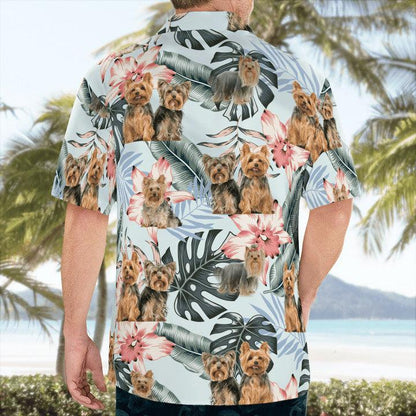 Yorkshire Aloha Hawaiian Shirt, Yorkie Tropical Pattern Hawaiian Shirt, Yorkie Aloha Shirt For Summer - Perfect Gift For Men, Women, Dog Lover, Friend - Amzanimalsgift