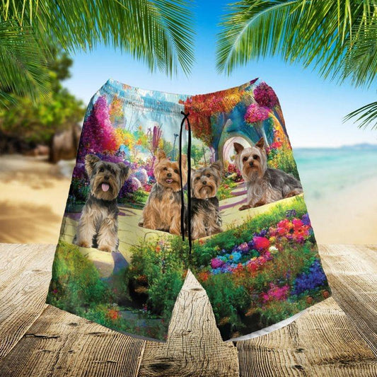 Yorkshire Aloha Hawaiian Shirt - Yorkshire Colorful Forest Hawaiian Shirt, Yorkie Puppies Dog Mom Hawaiian Shirt For Men & Women, Dog Lover - Amzanimalsgift