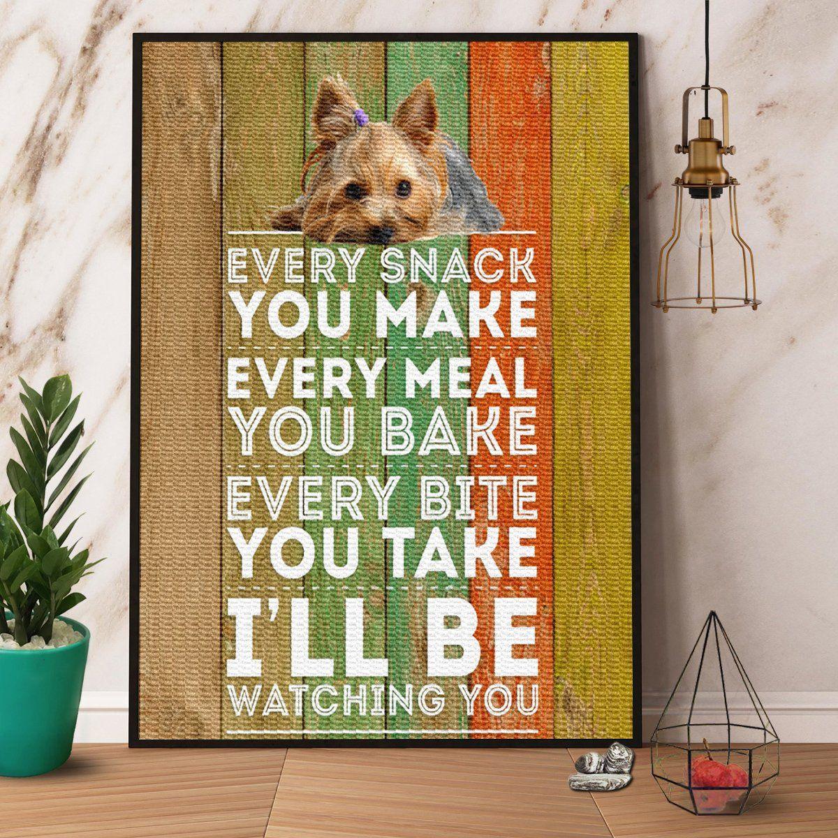 Yorkshire I’ll Be Watching - Matte Canvas, Wall Decor Visual Art - Perfect Gift For Yorkshire Terrier Owner, Breeder Or Yorkshire Terrier Groomer Who Loves This Breed - Amzanimalsgift