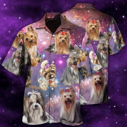 Yorkshire Terrier Aloha Hawaii Shirt - Yorkie Mysterious Galaxy Hawaiian Shirt For Summer - Perfect Gift For Dog Lovers, Friend, Family - Amzanimalsgift