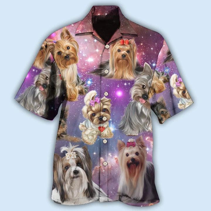 Yorkshire Terrier Aloha Hawaii Shirt - Yorkie Mysterious Galaxy Hawaiian Shirt For Summer - Perfect Gift For Dog Lovers, Friend, Family - Amzanimalsgift