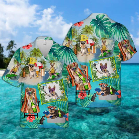 Yorkshire Terrier Hawaiian Shirt, Yorkie Surfing On Beach Aloha Shirt - Perfect Gift For Yorkshire Terrier Lovers, Husband, Boyfriend, Friend, Family - Amzanimalsgift