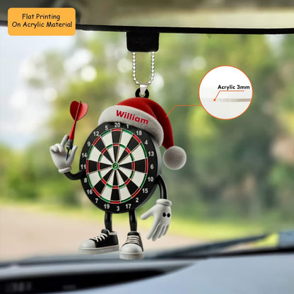 Personalized Dart Board Holding Pins Acrylic Ornament, Dart Board Keychain, Car Ornament, Christmas Ornament Gifts