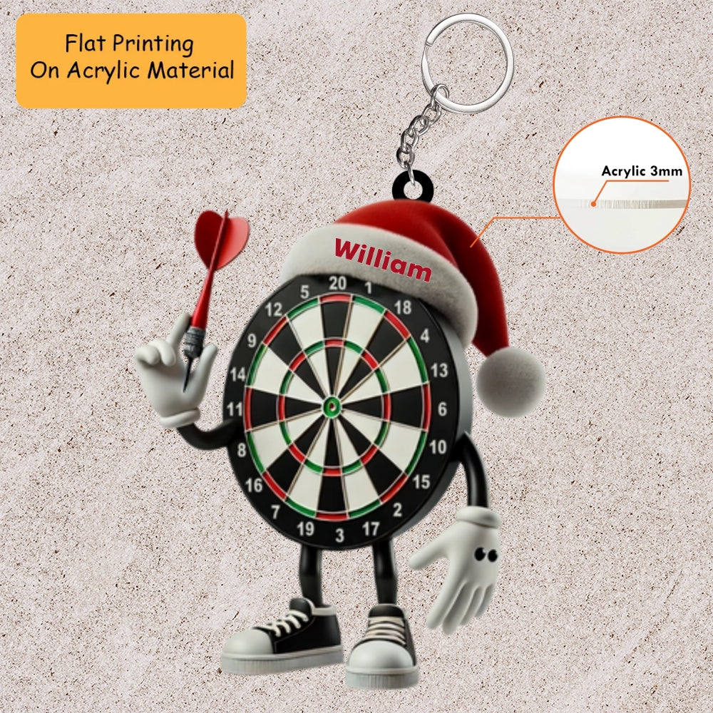 Personalized Dart Board Holding Pins Acrylic Ornament, Dart Board Keychain, Car Ornament, Christmas Ornament Gifts