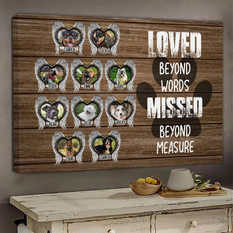 Custom Photo Dog Landscape Canvas, Pet Loss Gift, Personalized Dog Memorial Gifts, Dog Sympathy Wart Art - Memorial Gift For Dog Lovers, Pet Lovers