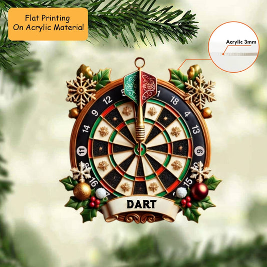 Personalized Dart Board Holding Pins Acrylic Ornament, Dart Board Keychain, Car Ornament, Christmas Ornament Gifts