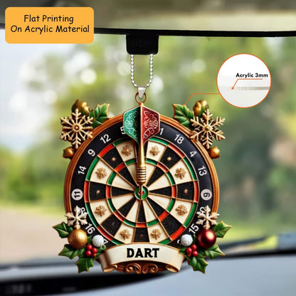 Personalized Dart Board Holding Pins Acrylic Ornament, Dart Board Keychain, Car Ornament, Christmas Ornament Gifts