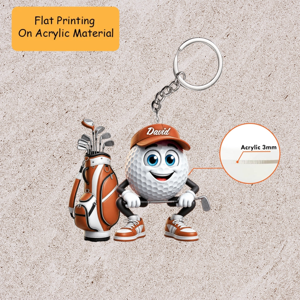 Personalized Christmas Golf Ornament, Golf Ball Player Christmas, Custom Ornament Christmas Gift, Keychain Golf Christmas, Car Ornament Golf Christmas