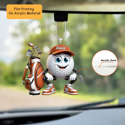 Personalized Christmas Golf Ornament, Golf Ball Player Christmas, Custom Ornament Christmas Gift, Keychain Golf Christmas, Car Ornament Golf Christmas