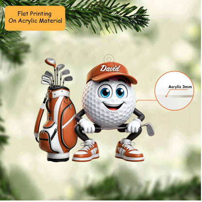 Personalized Christmas Golf Ornament, Golf Ball Player Christmas, Custom Ornament Christmas Gift, Keychain Golf Christmas, Car Ornament Golf Christmas