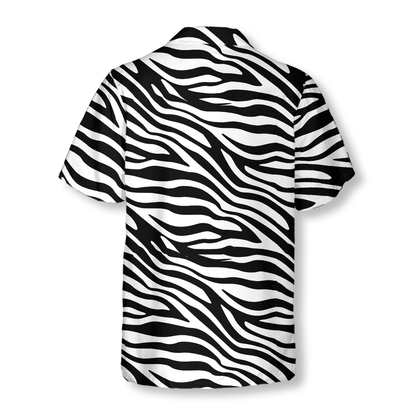 Zebra Pattern Hawaiian Shirt, Zebra Aloha Shirt For Men - Perfect Gift For Zebra Lovers, Husband, Boyfriend, Friend, Family - Amzanimalsgift