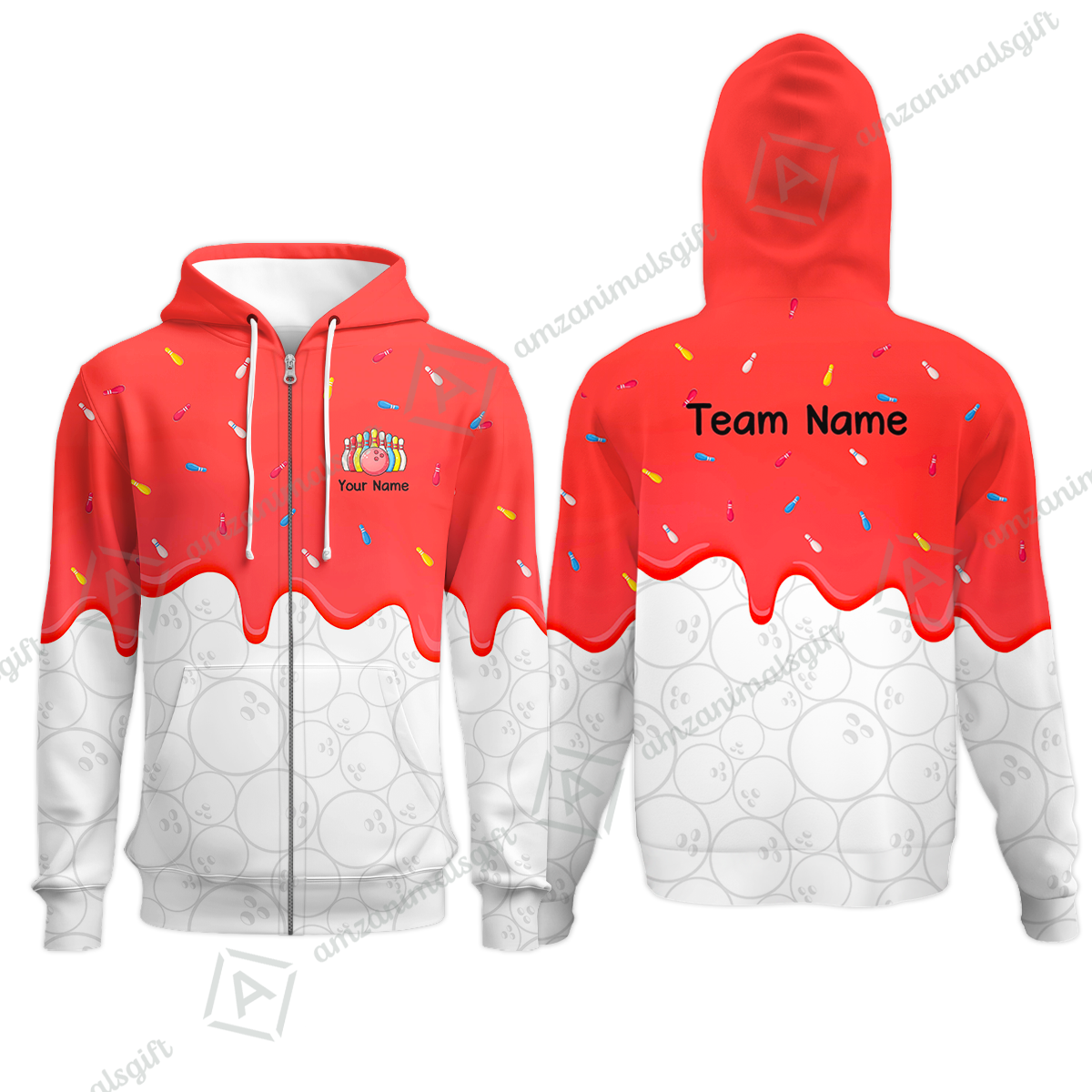 Customized Bowling Jersey Shirt, Ice Cream Sweet Melting Drip Bowling, Custom Bowling Team Shirt With Name and Team Name