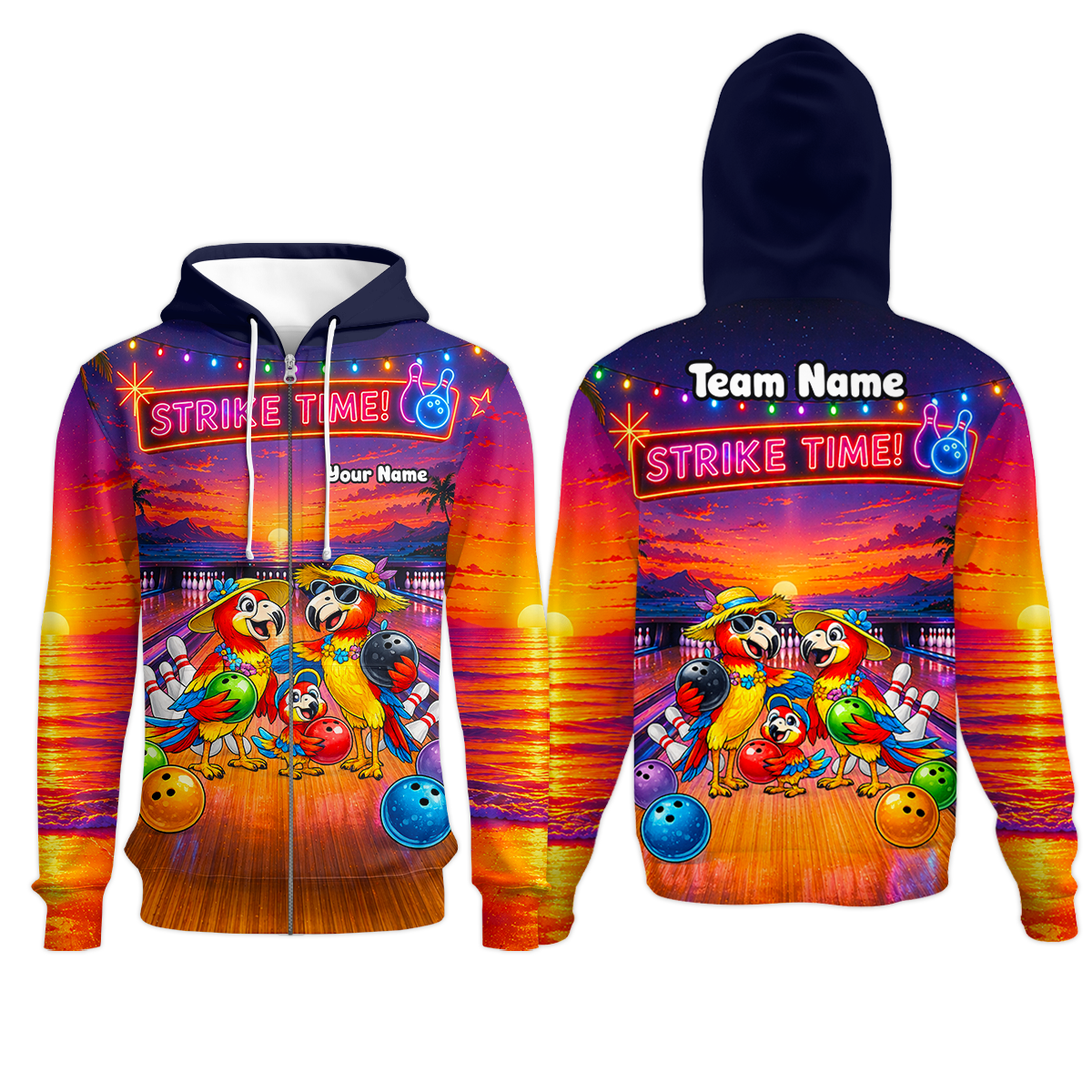 Custom Bowling Jersey Polo Shirt, Parrot Family, Custom Bowling Jersey Team Shirt For Players With Name and Team Name