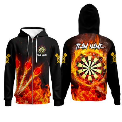 Custom Dart Jersey Team Shirt For Players, Dart Flame, Personalize Name and Team Name