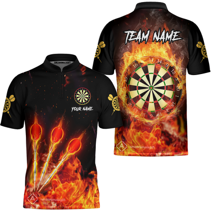 Custom Dart Jersey Team Shirt For Players, Dart Flame, Personalize Name and Team Name