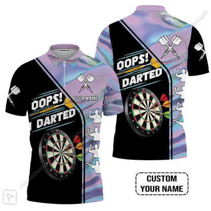 Customized Darts Long Polo Shirt, Dartboard, I Darted, Personalized Name Long Polo Shirt