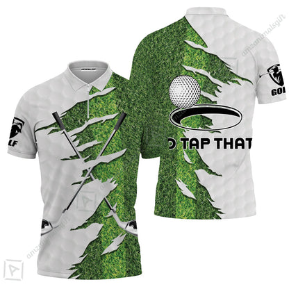 Green Golf Course Long Polo Shirt, I'd Tap That Golf Long Polo Shirt